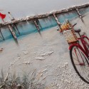 Handgemaltes Wandbild auf Leinwand, Strandpier 60x120cm mit Rahmen W628 Katalog
