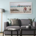 Handgemaltes Wandbild auf Leinwand, Strandpier 60x120cm mit Rahmen W628 Aktion