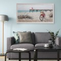 Handgemaltes Wandbild auf Leinwand, Strandpier 60x120cm mit Rahmen W628 Aktion