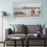 Handgemaltes Wandbild auf Leinwand, Strandpier 60x120cm mit Rahmen W628 Aktion