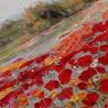 Handgemaltes Bild Leinwand Feld rote Mohnblumen 65x150cm W634 Katalog