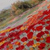 Handgemaltes Gemälde auf Leinwand Mohnblumenfeld Rahmen 65x150cm W634 Katalog