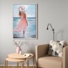 Handgemaltes Bild Frau am Strand Relief auf Leinwand 60x90cm W714 Aktion
