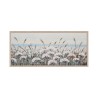 Handgemaltes Bild auf Leinwand Blumenfeld mit Rahmen 65x150cm W717