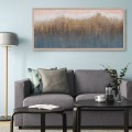 Handgemaltes abstraktes Goldgemälde auf Leinwand 65x150cm mit Rahmen W723 Aktion