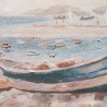 Handgemaltes Gemälde auf Leinwand Boote am Ufer 30x90cm mit Rahmen W800 Lagerbestand