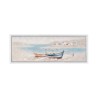 Handgemaltes Gemälde auf Leinwand Boote am Ufer 30x90cm mit Rahmen W800 Sales