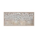 Handgemaltes Bild auf Leinwand 65x150cm weiße Blumen mit Rahmen z442 Sales