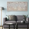 Handgemaltes Bild auf Leinwand 65x150cm weiße Blumen mit Rahmen z442 Aktion