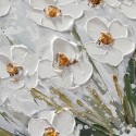 Handgemaltes Leinwandbild Wiese mit weißen Blumen, gerahmt 30x30cm Z501 Katalog