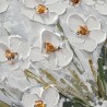 Handgemaltes Gemälde auf Leinwand Wiese weiße Blumen mit Rahmen 30x30cm Z501 Katalog