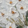 Handgemaltes Leinwandbild Wiese mit weißen Blumen, gerahmt 30x30cm Z501 Katalog