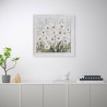 Handgemaltes Leinwandbild Wiese mit weißen Blumen, gerahmt 30x30cm Z501 Aktion
