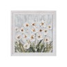 Handgemaltes Leinwandbild Wiese mit weißen Blumen, gerahmt 30x30cm Z501 Sales
