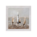 Handgemaltes Bild auf Leinwand mit Rahmen 30x30 cm Segelboote Z506 Sales