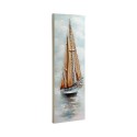 Handgemaltes Gemälde Segelboot auf Leinwand 30x90cm mit Rahmen Z421 Katalog