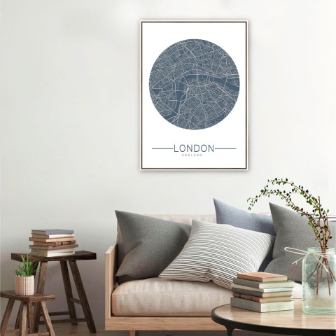 Fotodruck Stadtkarte London mit Rahmen 50x70cm Unika 0006 Aktion