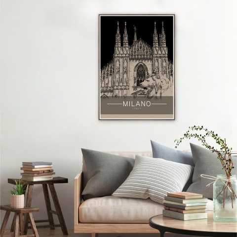 Fotodruck Poster Stadt Milano Rahmen 50x70 cm Unika 0011 Aktion