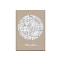 Fotodruck Stadtplan Mailand Rahmen 50x70cm Unika 0012 Verkauf