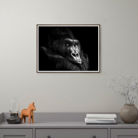 Foto Druckbild Tiere Gorilla Rahmen 30x40cm Unika 0026
