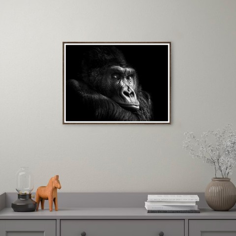 Fotodruck Gorilla Tierbild mit Rahmen 30x40cm Unika 0026 Aktion