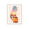 Fotodruck Frau am Strand bei Sonnenuntergang im Rahmen 30x40 cm Unika 0044 Verkauf