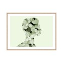 Fotodruck Frau Blumen grün Rahmen 30x40cm Unika 0049 Verkauf