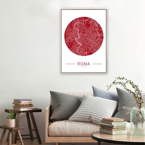 Poster Fotodruck Rahmen Karte Rom Stadt 50x70cm Unika 0068 Aktion