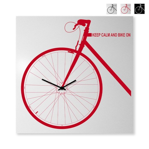 Quadratische Wanduhr 80x80cm Design Fahrrad Bike On Big Aktion