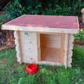 Holzhundehütte klein, für den Garten, Außenbereich 77x60 h64cm Laila Aktion