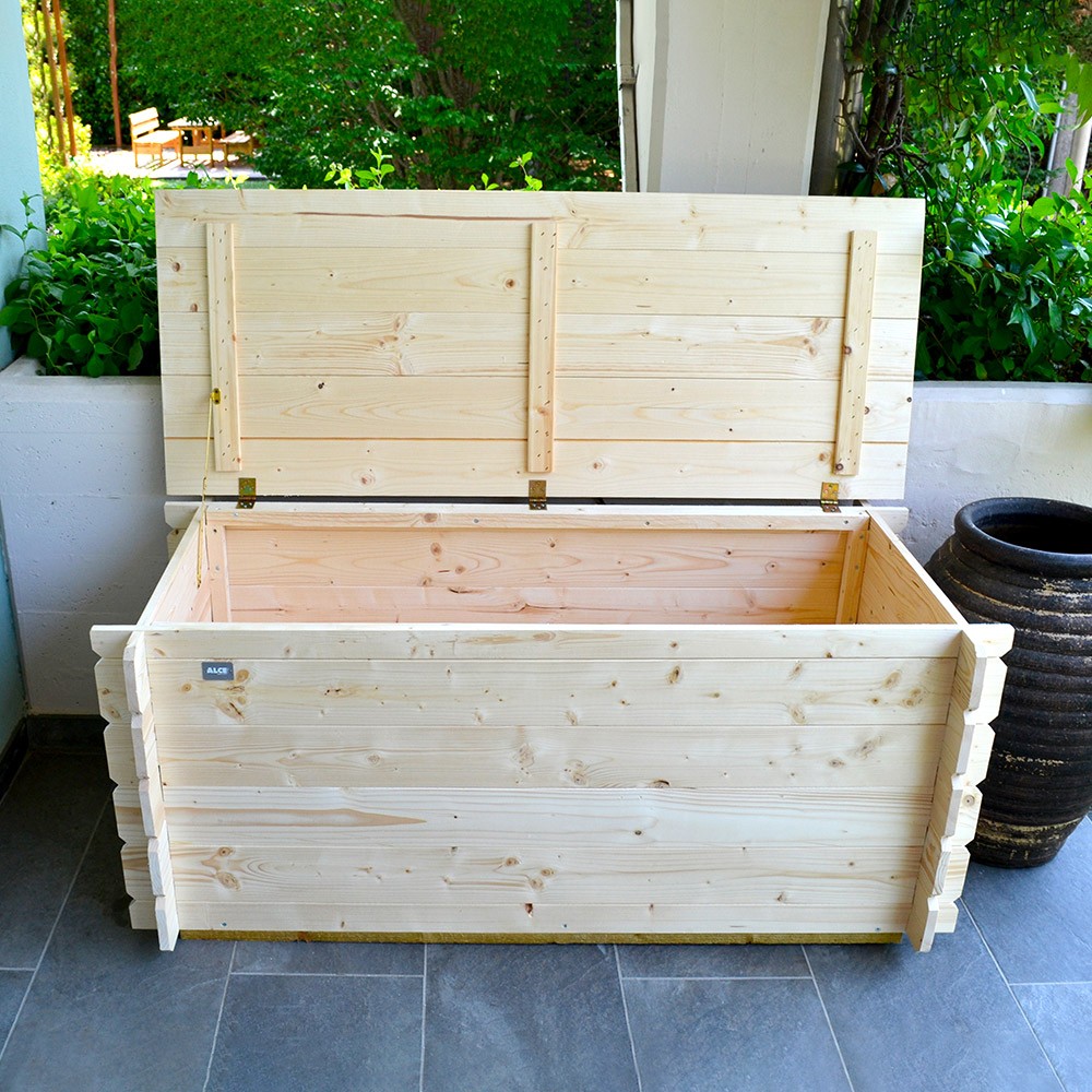 Gartenbank Holz-Aufbewahrungstruhe 250 Lt Giove für den Außenbereich