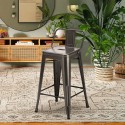 Barhocker im industrie stil aus metall mit rückenlehne Steel Top Maße