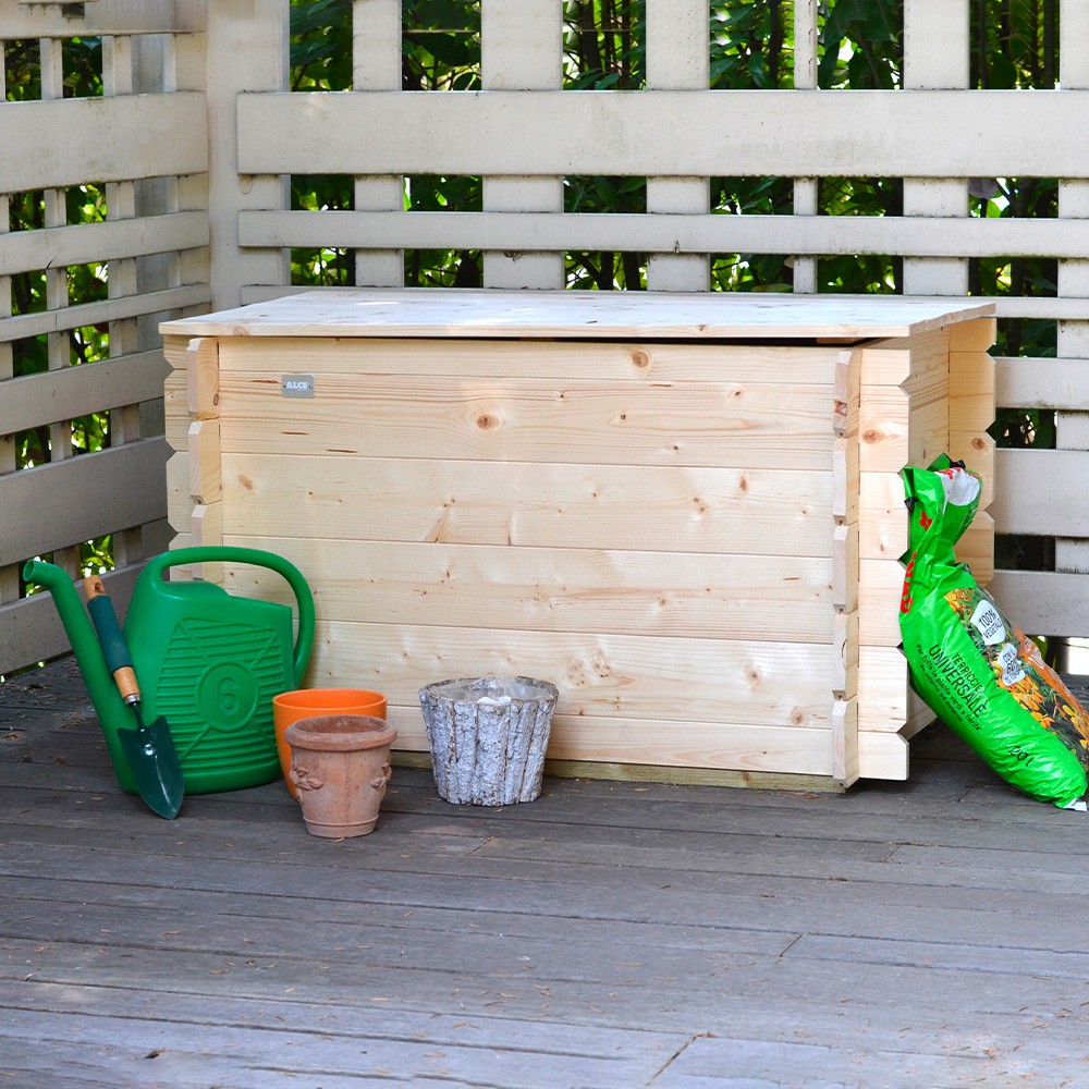 Gartenbank Truhenbox aus Holz 183 L Giunone für den Außenbereich