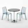 Schwarz Rund Tisch und 2 Stühle Farbiges Transparent Grand Soleil Cristal Light Gold Lagerbestand