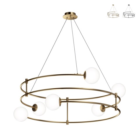 Moderner Kronleuchter mit 6 Glaskugeln in Spiralkreis-Design Balance Maytoni Aktion