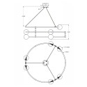Moderner Kronleuchter mit 6 Glaskugeln in Spiralkreis-Design Balance Maytoni Modell
