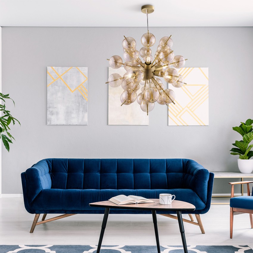 Moderner Design-Kronleuchter für Wohnzimmer mit mundgeblasenen Glaskugeln Bolla Maytoni Aktion Moderner Design-Kronleuchter für Wohnzimmer mit mundgeblasenen Glaskugeln Bolla Maytoni Aktion
