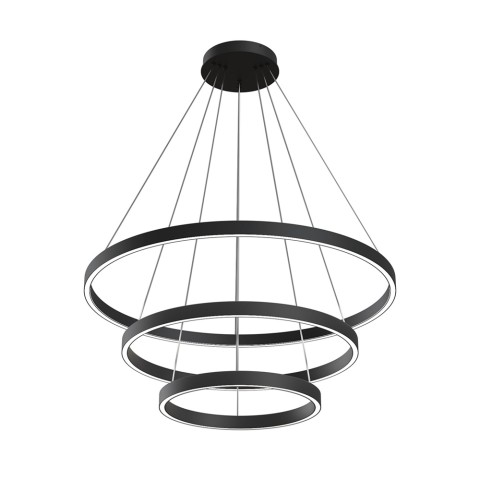 LED-Hängeleuchte Schwarz, 3 verstellbare Ringe Rim Maytoni Aktion