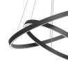 Moderner schwarzer LED-Deckenleuchter, verstellbar, 2 Ringe, Rim Maytoni Sales