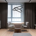 Moderner schwarzer LED-Deckenleuchter, verstellbar, 2 Ringe, Rim Maytoni Aktion