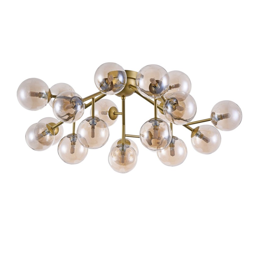 Deckenlampe Wohnzimmer Kugeln aus Glas und Goldenem Metall Dallas Maytoni