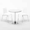 Weiß Rund Tisch und 2 Stühle Farbiges Transparent Grand Soleil Lollipop Silver Lagerbestand