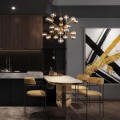 Goldene Pendelleuchte mit bernsteinfarbenen Glas Kugeln Dallas Maytoni Aktion