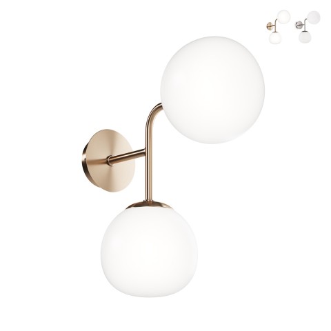 Wandlampe Flur Salon 2 Kugeln Weiß Erich Maytoni Aktion
