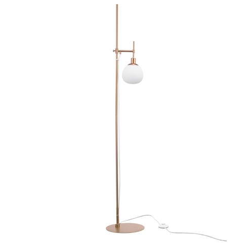Goldene Stehlampe mit weißem Kugelschirm Erich Maytoni Aktion