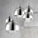 Moderner Design-Kronleuchter mit schwebenden Kugeln, verchromtes Glas, Fermi Maytoni Katalog