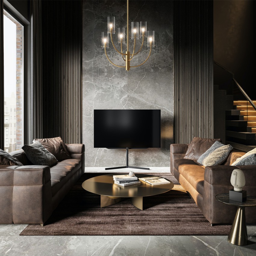 Moderner Kronleuchter-Deckenlampe mit 6 Zylindern - Arco Maytoni Aktion Moderner Kronleuchter-Deckenlampe mit 6 Zylindern - Arco Maytoni Aktion