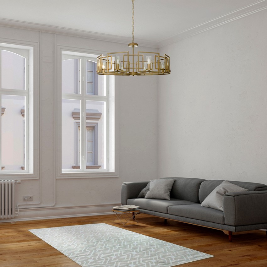 Goldene Hängelampe Decke Wohnzimmer 8 Lichter Bowi Maytoni
