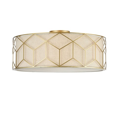 Moderne Deckenleuchte Gold Stoffschirm Messina Maytoni Aktion