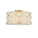 Runde Deckenleuchte Design Gold Stoffschirm Messina Maytoni Verkauf